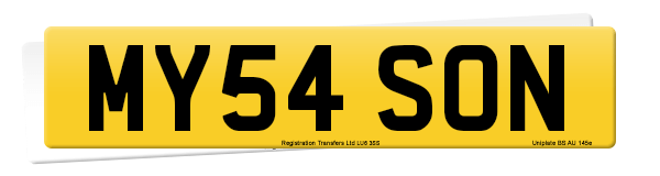 Registration number MY54 SON